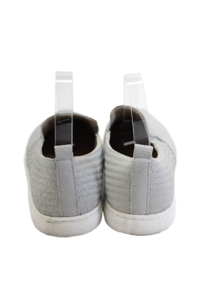 Splendid Womens Slip On Snake Embossed Leather Sneakers Gray White Size 8.5M