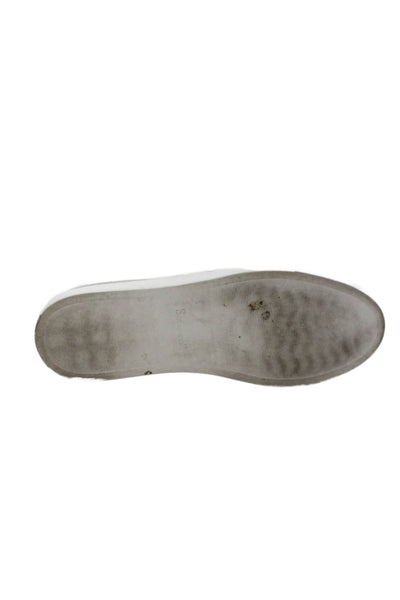 Splendid Womens Slip On Snake Embossed Leather Sneakers Gray White Size 8.5M