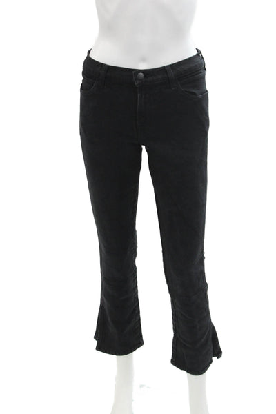 J Brand Womens High Rise Slit Ankle Boot Cut Leg Jeans Black Size 25