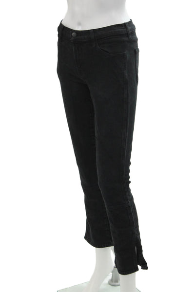 J Brand Womens High Rise Slit Ankle Boot Cut Leg Jeans Black Size 25