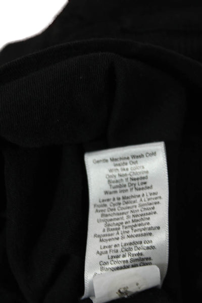 Nation LTD Womens Cotton Crew Neck Puff Sleeve Blouse Top Black Size XS