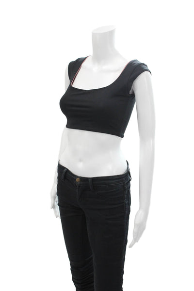 L Space Womens Square Neck Reversible Sleeveless Tank Top Black Pink Size Small