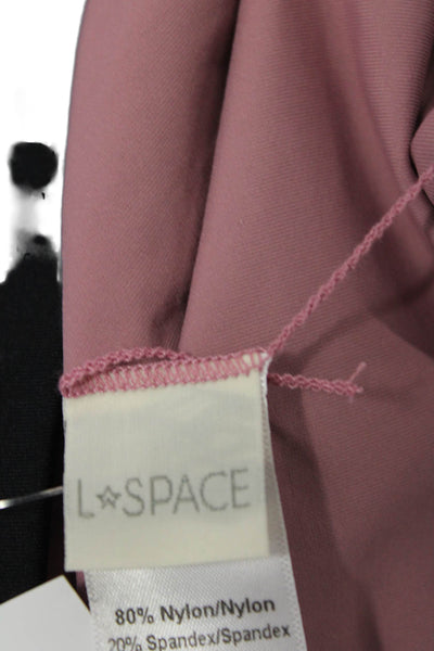 L Space Womens Square Neck Reversible Sleeveless Tank Top Black Pink Size Small