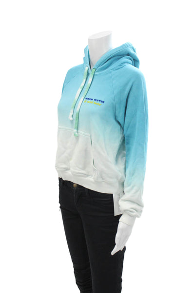 Warm Womens Pullover Ombre Warm Waves Cold Beer Hoodie Sweatshirt Blue Size XS