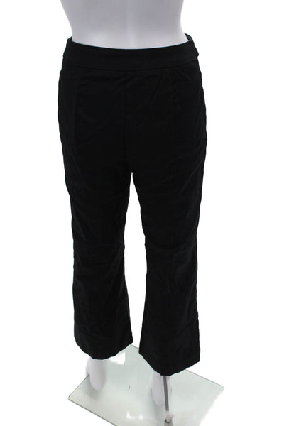 CeCe Womens High Rise Creased Straight Leg Pants Black Cotton Size 0