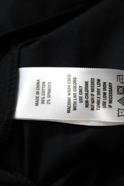 CeCe Womens High Rise Creased Straight Leg Pants Black Cotton Size 0