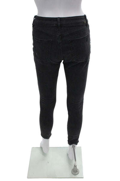 DL1961 Womens High Rise Farrow Instaslim Ankle Leg Jeans Black Cotton Size 26