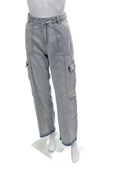 Blank NYC Womens Light Wash High Rise Cargo Jeans Blue Size 25