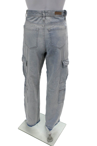 Blank NYC Womens Light Wash High Rise Cargo Jeans Blue Size 25