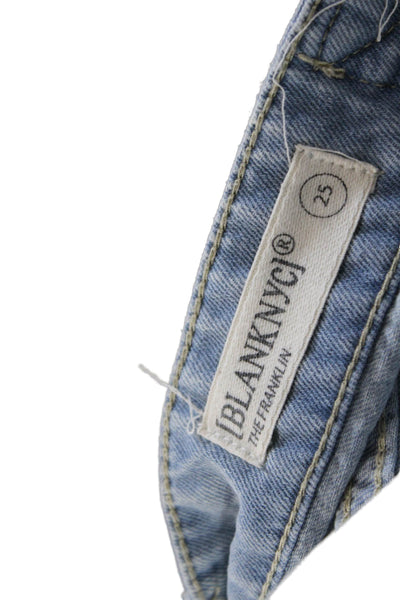 Blank NYC Womens Light Wash High Rise Cargo Jeans Blue Size 25