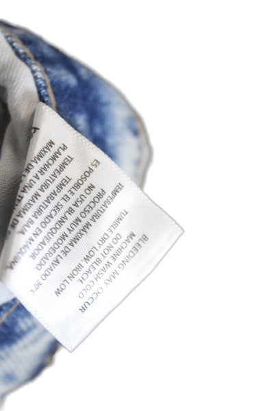 Hidden Womens High Waist Distressed Button Fly Straight Leg Jeans Blue Size 24