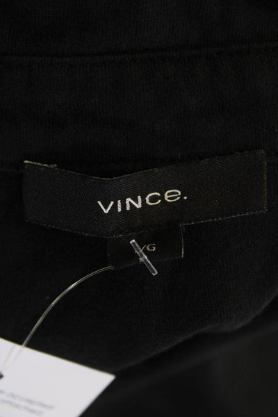 Vince Mens Cotton Short Sleeve Button Up Polo Shirt Black Size L