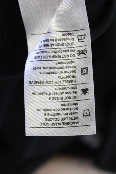 Vince Mens Cotton Short Sleeve Button Up Polo Shirt Black Size L