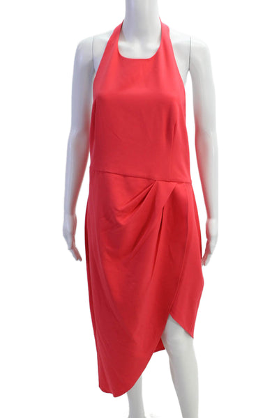 Badgley Mischka Jewel Womens Sleeveless Pleated Front Dress Coral Pink Size 16