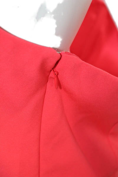 Badgley Mischka Jewel Womens Sleeveless Pleated Front Dress Coral Pink Size 16