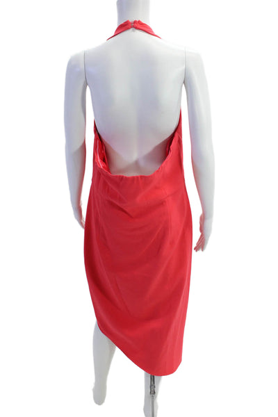 Badgley Mischka Jewel Womens Sleeveless Pleated Front Dress Coral Pink Size 16