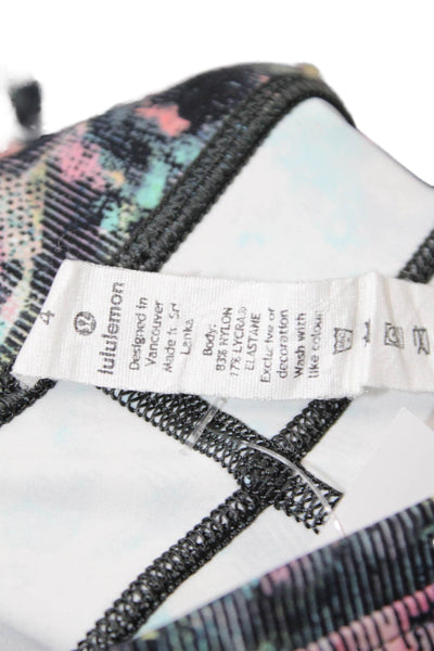 Lululemon Womens High Rise Abstract Print Crop Leggings Multicolor Size 4