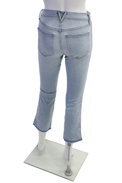 Veronica Beard Womens Carolyn Light Wash Striped Trim Bootcut Jeans Blue Size 25