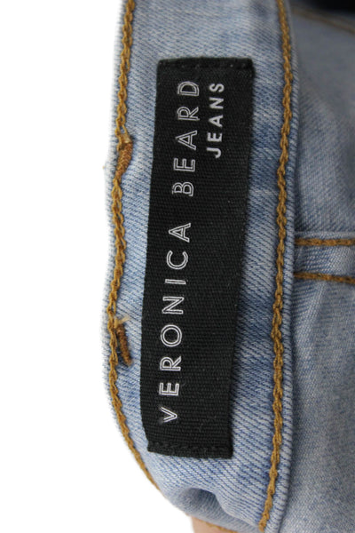 Veronica Beard Womens Carolyn Light Wash Striped Trim Bootcut Jeans Blue Size 25