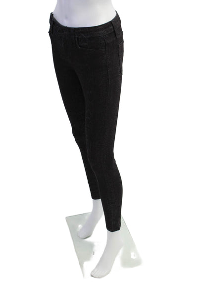 Joes Womens Animal Print Mid Rise Skinny Jeans Black Size 25