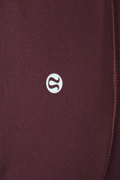Lululemon Womens Solid Lace Trim Cropped Solid Leggings Purple Size 4