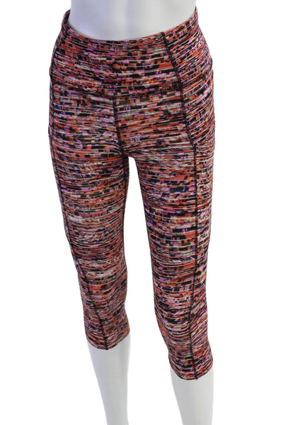 Lululemon Womens High Waisted Cropped Striped Leggings Multicolor Size 4