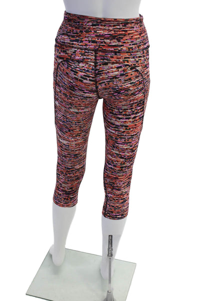 Lululemon Womens High Waisted Cropped Striped Leggings Multicolor Size 4