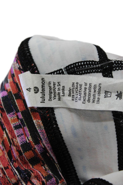 Lululemon Womens High Waisted Cropped Striped Leggings Multicolor Size 4