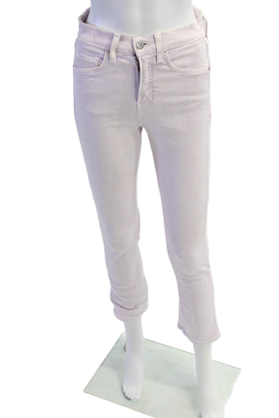Veronica Beard Womens Carly Kick Flare High Rise Skinny Jeans Lavender Size 25
