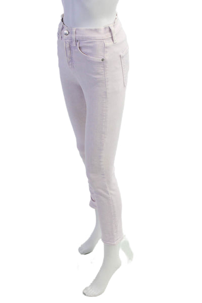 Veronica Beard Womens Carly Kick Flare High Rise Skinny Jeans Lavender Size 25