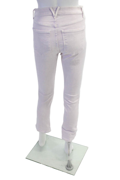 Veronica Beard Womens Carly Kick Flare High Rise Skinny Jeans Lavender Size 25