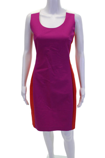 Belle Badgley Mischka Womens Round Neck Sleeveless Color Block Mini Dress Size 4