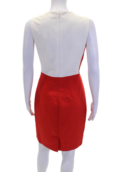 Belle Badgley Mischka Womens Round Neck Sleeveless Color Block Mini Dress Size 4