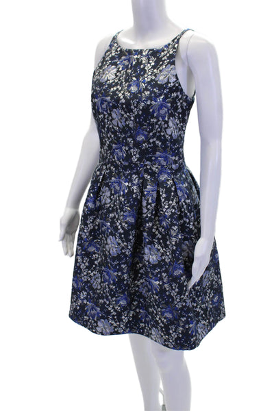 Belle Badgley Mischka Women's Round Neck Sleeveless Floral Mini Dress Size 4