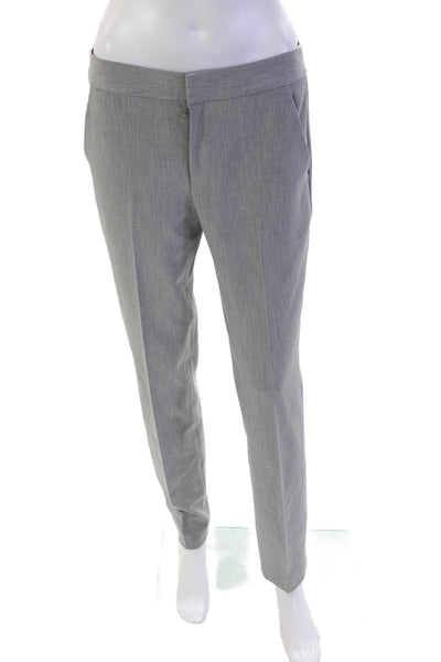 Rebecca Taylor Women's Hook Flat Front Straight Leg Dress Pants Gray Size 4