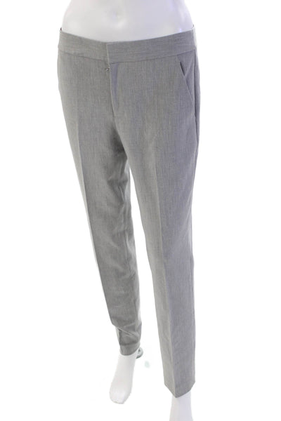 Rebecca Taylor Women's Hook Flat Front Straight Leg Dress Pants Gray Size 4