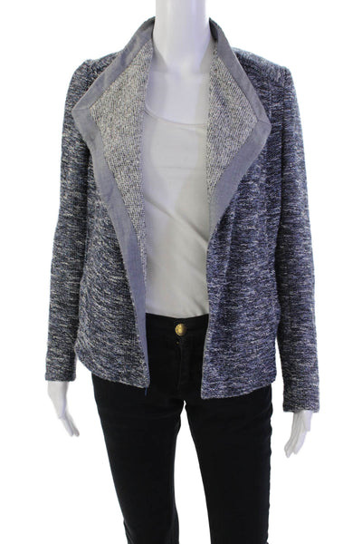 Vince Women's Long Sleeves Collared Open Front Basic Jacket Blue Size XXS