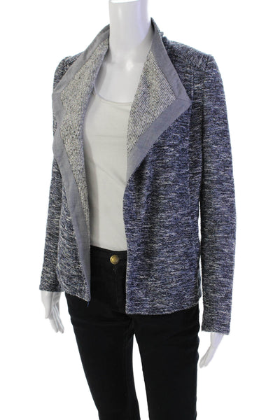 Vince Women's Long Sleeves Collared Open Front Basic Jacket Blue Size XXS