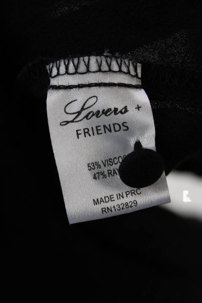 Lovers + Friends Womens Cold Shoulder Long Sleeve Blouse Top Black Size L