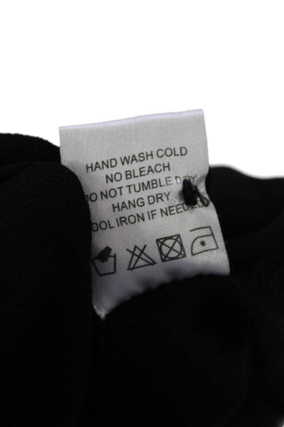 Lovers + Friends Womens Cold Shoulder Long Sleeve Blouse Top Black Size L