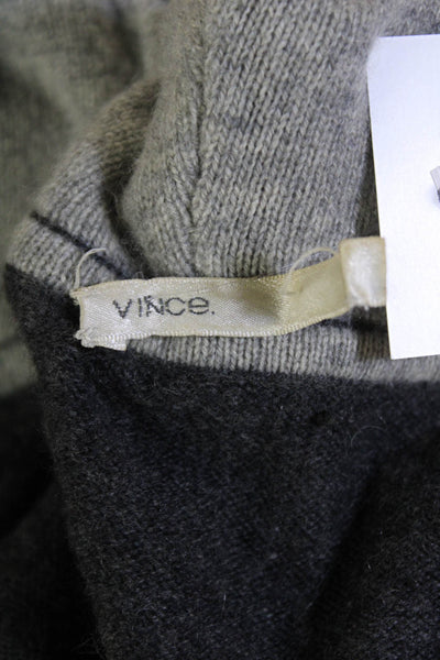 Vince Womens Cotton Long Sleeve Full Zip Hood Knitted Sweater Gray Size XS