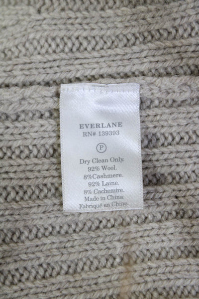 Everlane Womens Wool Long Sleeve V-neck Lined Knit Sweater Beige Size XS