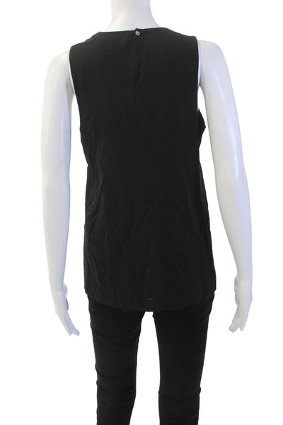 Vince Womens Textured Scoop Neck Sleeveless Lined Tank Top Black Size 06