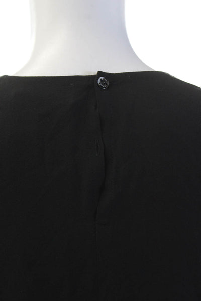 Vince Womens Textured Scoop Neck Sleeveless Lined Tank Top Black Size 06