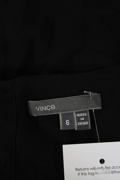 Vince Womens Textured Scoop Neck Sleeveless Lined Tank Top Black Size 06