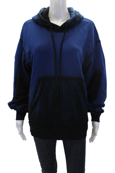 Cotton Citizen Womens Cotton Long Sleeve Pullover Colorblock Hoodie Blue Size XS