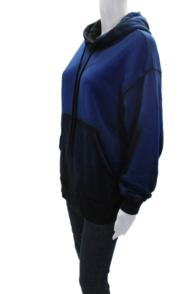 Cotton Citizen Womens Cotton Long Sleeve Pullover Colorblock Hoodie Blue Size XS