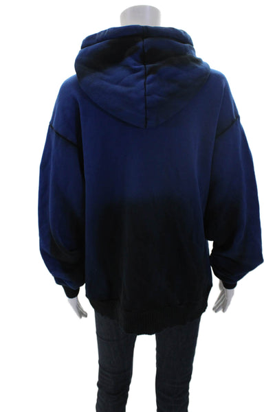 Cotton Citizen Womens Cotton Long Sleeve Pullover Colorblock Hoodie Blue Size XS