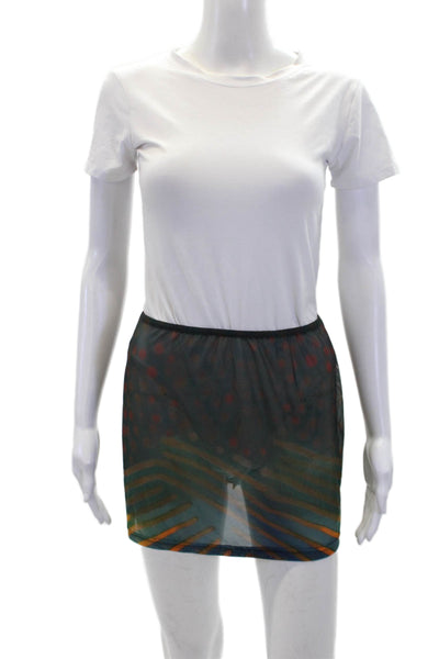 With Jean Womens Sheer Abstract Tube Top + Mini Skirt Set Multicolor Size M