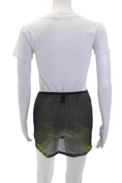 With Jean Womens Sheer Abstract Tube Top + Mini Skirt Set Multicolor Size M